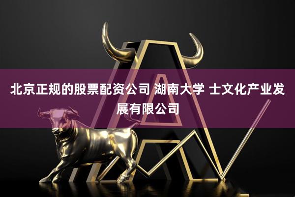 北京正规的股票配资公司 湖南大学 士文化产业发展有限公司